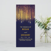 金ゴールドとネイビーのString Lights結婚式 プログラム (スタンド正面)