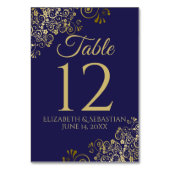 金ゴールドとネイビーエレガントルフィ結婚リグリー テーブルナンバー (裏面)