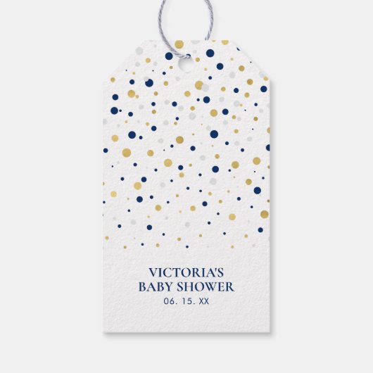 金ゴールドとネイビーバルーン |パーティーありがとうメッセージカード ギフトタグ (裏面)