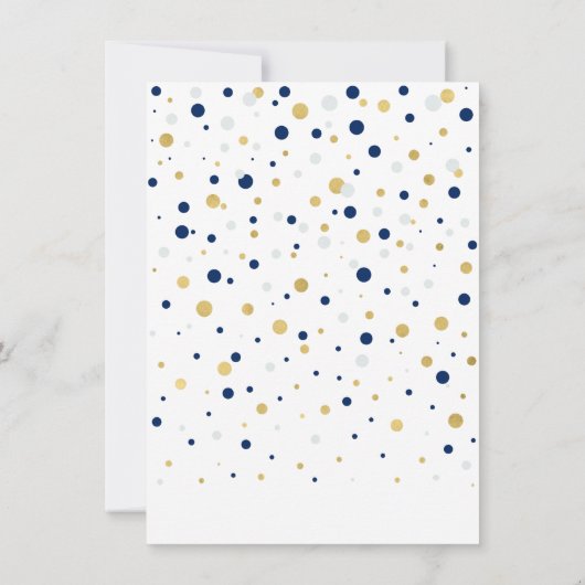 金ゴールドとネイビーバルーン |パーティー感謝状 サンキューカード (裏面)