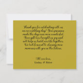 金ゴールドとネイビーブルーインディアンスタイルエンベロープエンクロージャ 出欠カード (裏面)