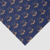 金ゴールドとネイビーブルークリスマスベル 薄葉紙 (詳細)