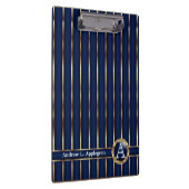 金ゴールドとネイビーブルーストライプ クリップボード (右)