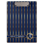 金ゴールドとネイビーブルーストライプ クリップボード (正面)