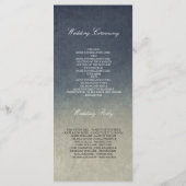 金ゴールドとネイビーブルーヴィンテージ結婚式プログラム プログラム (裏面)