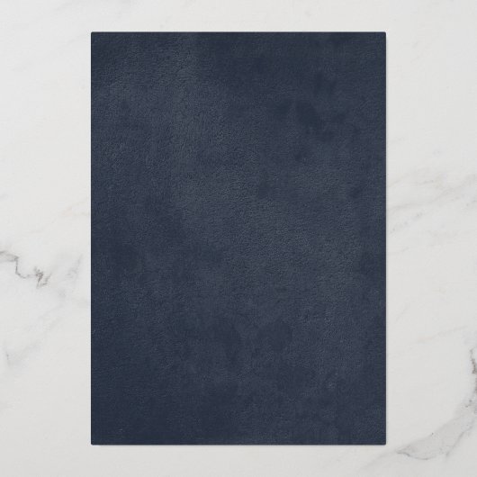 金ゴールドとネイビーブルー我々はまだ結婚記念日を行う 箔招待状 (裏面)