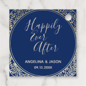 金ゴールドとネイビー結婚ブルー フェイバータグ (裏面)