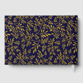 金ゴールドとネイビー葉ルの結婚ゲストブック ゲストブック (裏面)