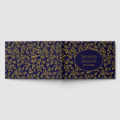 金ゴールドとネイビー葉ルの結婚ゲストブック ゲストブック (全面)