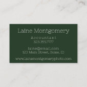 金ゴールドとハンターグリーンクラシックのマーリービジネスカード 名刺 (裏面)