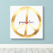 金ゴールドとハート キャンバスプリント (インサイチュ (ウッドフロア))