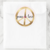 金ゴールドとハート ラウンドシール (バッグ)