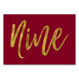 金ゴールドとバエレガントルガンディのテーブル番号9 テーブルナンバー