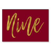 金ゴールドとバエレガントルガンディのテーブル番号9 テーブルナンバー (裏面)