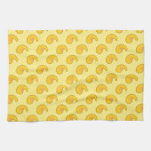 金ゴールドとバナナイエローペイズリー キッチンタオル (横)