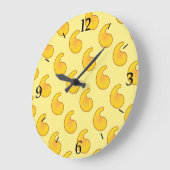 金ゴールドとバナナイエローペイズリー ラージ壁時計 (傾斜)