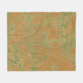 金ゴールドとバラフローラとプレイド フリースブランケット (正面(横))