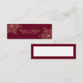 金ゴールドとバーガンディスノーフレーク座席表 スキニー名刺 (正面/裏面)