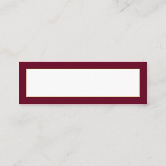 金ゴールドとバーガンディスノーフレーク座席表 スキニー名刺 (裏面)