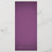 金ゴールドとパープルアートデコのヴィンテージ結婚式メニュー メニュー (裏面)