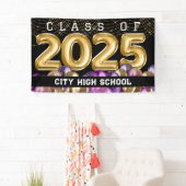 金ゴールドとパープルグリッター2024年卒業クラス 横断幕 (インサイチュ)