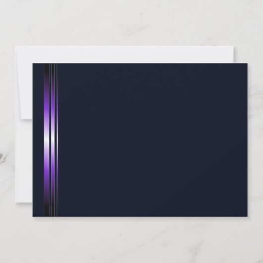 金ゴールドとパープルサプライズ誕生日パーティー 招待状 (裏面)