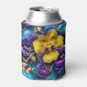 金ゴールドとパープルパンシーパッチ 缶クーラー (缶正面)
