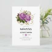 金ゴールドとパープルヴィンテージシックバチェロレッテ 招待状 (スタンド正面)