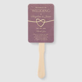 金ゴールドとパープル結婚式 プログラム ハンドファン (正面)