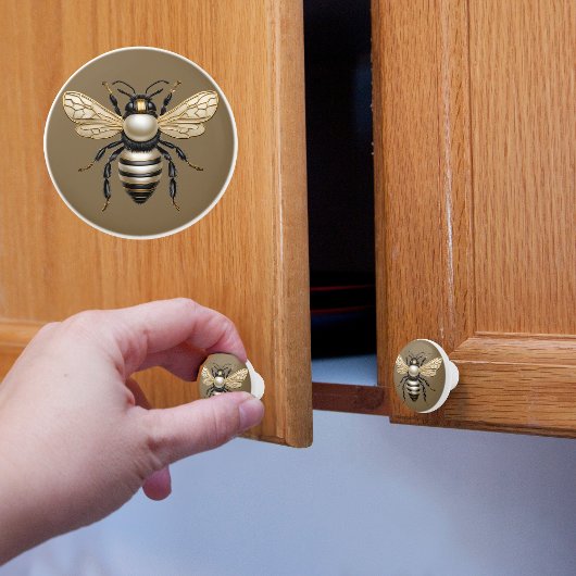 金ゴールドとパールビー セラミックノブ