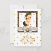 金ゴールドとヒョウ柄の女の子の赤ちゃんシャワー 招待状 (正面)