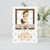 金ゴールドとヒョウ柄の女の子の赤ちゃんシャワー 招待状 (スタンド正面)