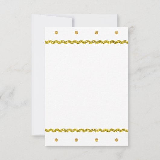 金ゴールドとヒョウ柄の女の子の赤ちゃんシャワー 招待状 (裏面)