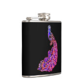 金ゴールドとピンクがかった紫の孔雀が輝く フラスク (右)