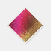 金ゴールドとピンクきらめく スタンダードカクテルナプキン (角)