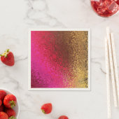 金ゴールドとピンクきらめく スタンダードカクテルナプキン (インサイチュ)