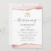 金ゴールドとピンクのナースのピン留め式 招待状 (正面)