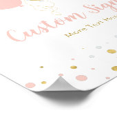 金ゴールドとピンクのバルーン |女の子の誕生日パーティカスタムー ポスター (角)