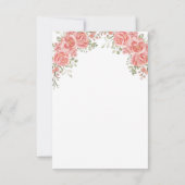 金ゴールドとピンクのフローラバウ赤ちゃんシャワー サンキューカード (裏面)