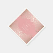 金ゴールドとピンクのフローラ庭園の結婚式 スタンダードカクテルナプキン (角)