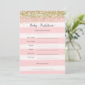 金ゴールドとピンクのベビー予測カード アドバイスカード (スタンド正面)