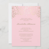 金ゴールドとピンクの写真の卒業パーティー発表 招待状 (裏面)