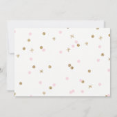 金ゴールドとピンクの冬のオネダーランド1st誕生日の写真 招待状 (裏面)