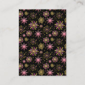 金ゴールドとピンクの冬の雪片ディスプレイシャワー エンクロージャーカード (裏面)