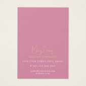 金ゴールドとピンクの大理石エフェクトイヤーディスプレイカード (裏面)