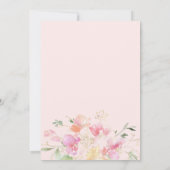 金ゴールドとピンクの植物結婚の花 招待状 (裏面)