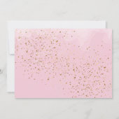 金ゴールドとピンクの水彩バプテスマ サンキューカード (裏面)