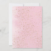 金ゴールドとピンクの水彩少女の確認 招待状 (裏面)