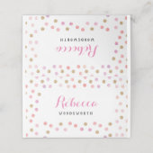 金ゴールドとピンクの水玉模様座席表、誕生日 プレイスカード (外部開封)