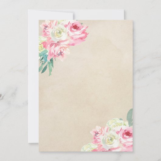 金ゴールドとピンクの花おとぎ結婚話 セーブザデート (裏面)